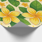 Yellow Tropical Flowers with Lush Green Leaves Geschenkpapier (Ecke)