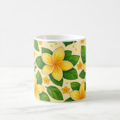 Yellow Tropical Flowers with Lush Green Leaves Kaffeetasse (Mittel)