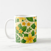 Yellow Tropical Flowers with Lush Green Leaves Kaffeetasse (Links)