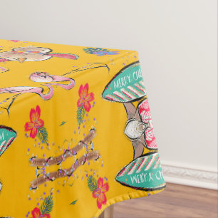 Yellow Tropical Hawaiian Santa Tischdecke