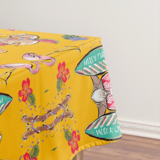 Yellow Tropical Hawaiian Santa Tischdecke (Beispiel)
