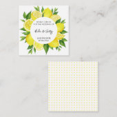Yellow Tropical Lemon Citrus Monogram Wedding Begleitkarte (Vorne/Hinten)