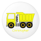 Yellow Truck Design Personalised Keramikknauf (Vorderseite)
