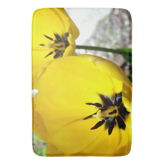 Yellow Tulip Bath Mat Badematte (Vorderseite Vertikal)