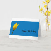 Yellow Tulip Blue Birthday Card (Customisable) Karte (Gelbe Blume)