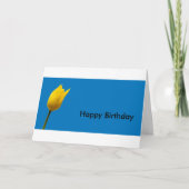 Yellow Tulip Blue Birthday Card (Customisable) Karte (Vorderseite)