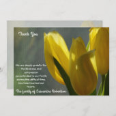 Yellow Tulip Blume Beileid Vielen Dank, dass Sie e Ankündigung (Vorne/Hinten)