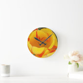 Yellow Tulip Clock Runde Wanduhr (Zuhause)