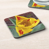 Yellow Tulip Coster Getränkeuntersetzer (Linke Seite)