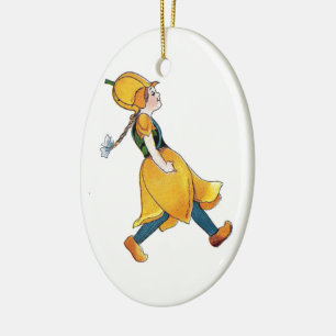 Yellow Tulip Cute Flower Child Floral Funny Girl Keramikornament