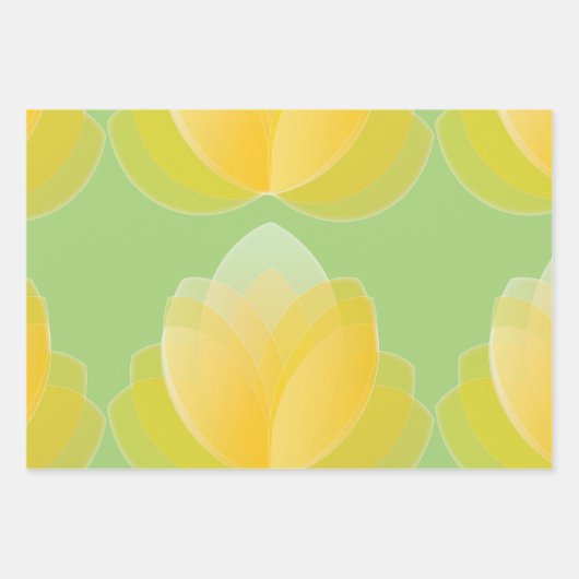 Yellow Tulip Design, Script Letters Beste Mama Geschenkpapier Set (Vorderseite 2)