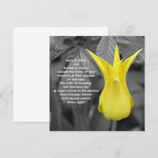 Yellow Tulip Einladung (Vorne/Hinten)