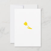 Yellow Tulip Floral Navy Hübsche Hochzeit Einladung (Rückseite)