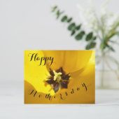 Yellow Tulip Nah Up Happy Mothersday Postcard Postkarte (Stehend Vorderseite)