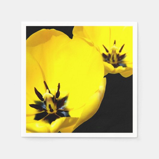 Yellow Tulip Paper Napkins Serviette (Vorderseite)