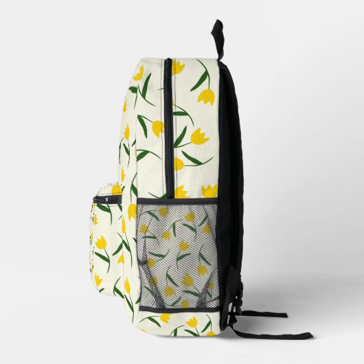 Yellow Tulip Pattern  Bedruckter Rucksack (Rechts)
