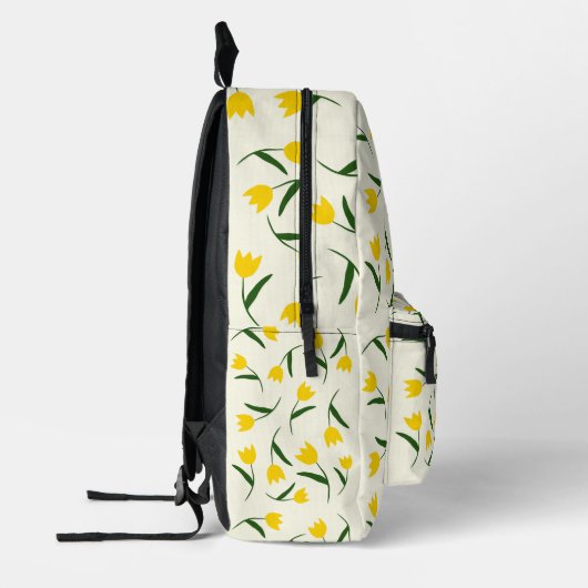 Yellow Tulip Pattern Bedruckter Rucksack (Links)