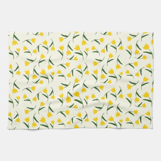 Yellow Tulip Pattern  Geschirrtuch (Horizontal)
