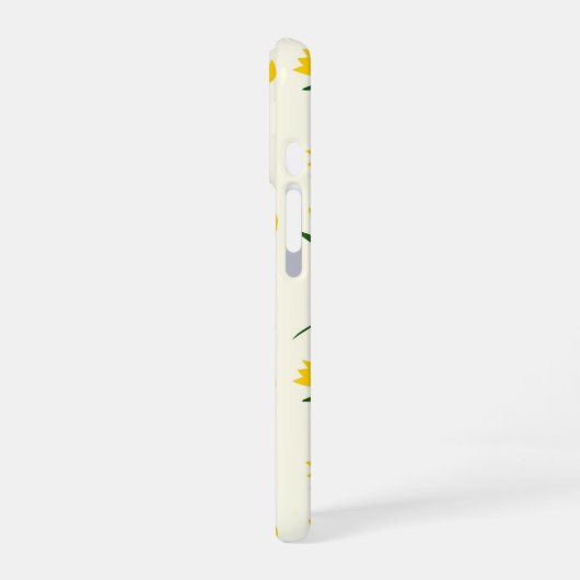 Yellow Tulip Pattern  iPhone 16 Hülle (Linke Seite)