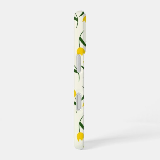 Yellow Tulip Pattern  iPhone 16 Hülle (Rechte Seite)