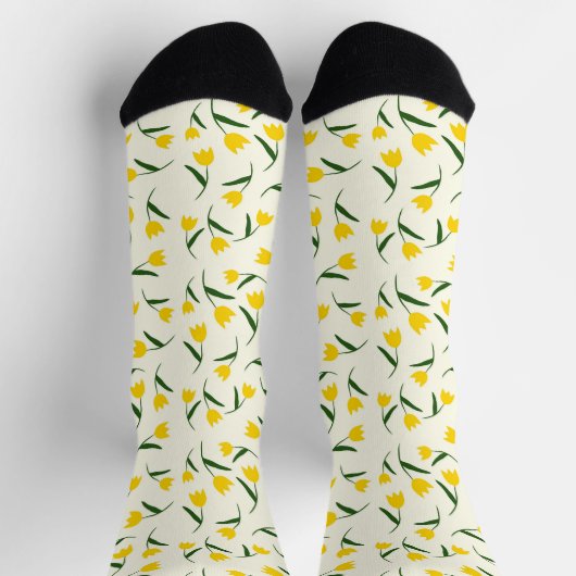 Yellow Tulip Pattern  Socken (Oben)