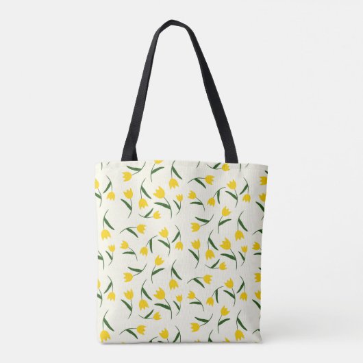 Yellow Tulip Pattern  Tasche (Rückseite)