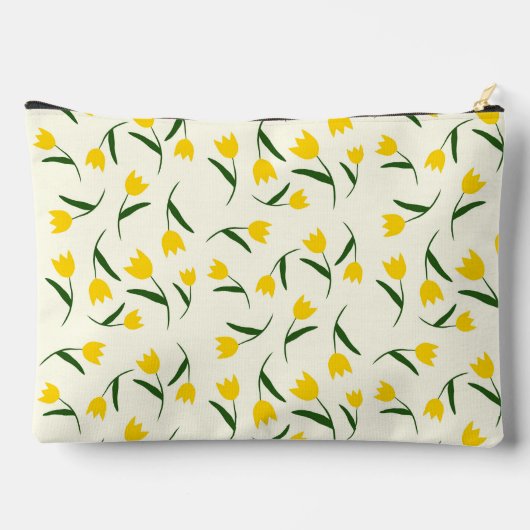 Yellow Tulip Pattern  Zubehörtasche (Rückseite)