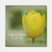 Yellow Tulip Spring Wedding Magnet (Vorne)