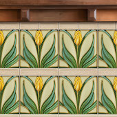 Yellow Tulip Wall Deco, Jugendstil Art Deco Fliese