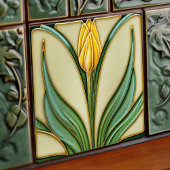 Yellow Tulip Wall Deco, Jugendstil Art Deco Fliese