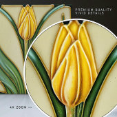 Yellow Tulip Wall Deco, Jugendstil Art Deco Fliese