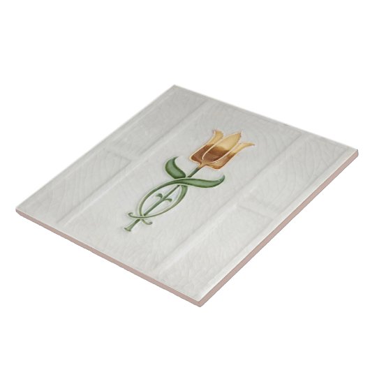 Yellow Tulip Wall Deco Nouveau Art Deco Gibbons Fliese (Seite)