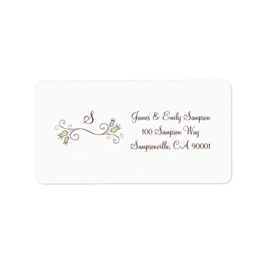 Yellow Tulips Monogram Address Labels Adressaufkleber (Vorne)