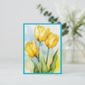 YELLOW TULIPS Postcard Postkarte (Stehend Vorderseite)
