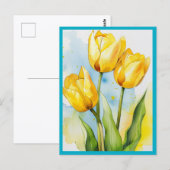 YELLOW TULIPS Postcard Postkarte (Vorne/Hinten)