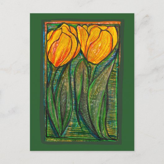 Yellow tulips postkarte (Vorderseite)