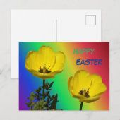 Yellow Tulips Rainbow Happy Oster Postkarte (Vorne/Hinten)