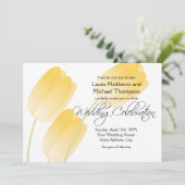 Yellow Tulips Spring Floral Wedding Einladung (Stehend Vorderseite)