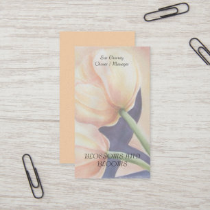 YELLOW TULIPS WATERCOLOR BLUME BUSINESS CARDS VISITENKARTE