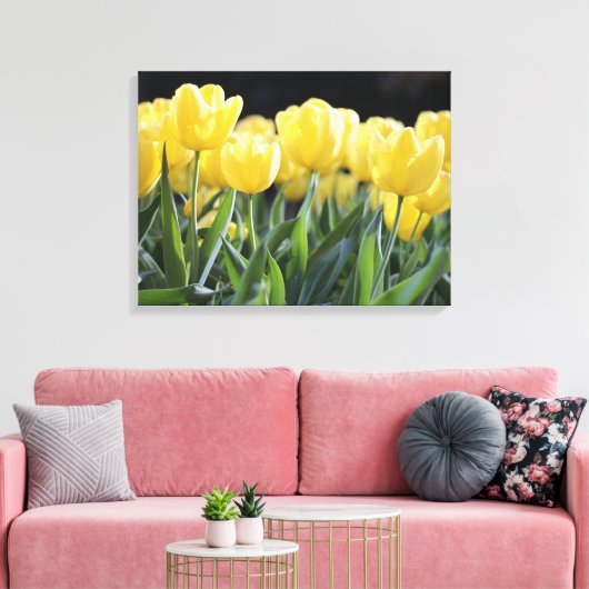 Yellow Tulips Wrapped Canvas Art Print Leinwanddruck (Insitu (Wohnzimmer))
