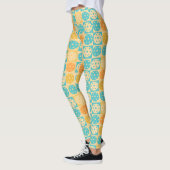 Yellow Türkise Beach Inspiriert Pickleball Leggings (Links)