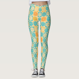 Yellow Türkise Beach Inspiriert Pickleball Leggings