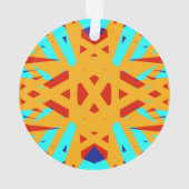 Yellow Turquoise Blue Geometric Art Deco Ornament (Rückseite)