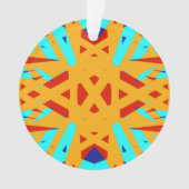 Yellow Turquoise Blue Geometric Art Deco Ornament (Vorderseite)
