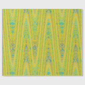 Yellow Turquoise Blue Modern Geometric Wave Geschenkpapier (Flach)