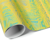 Yellow Turquoise Blue Modern Geometric Wave Geschenkpapier (Rolleneckpunkt)