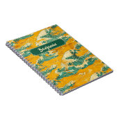 Yellow Turquoise japanische Ozeanwellen Traditione Notizblock (Rechte Seite)
