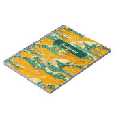 Yellow Turquoise japanische Ozeanwellen Traditione Notizblock (Linke Seite)