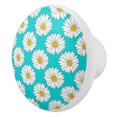 Yellow Turquoise White Daisy Pattern Keramikknauf (Rechts)
