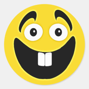Yellow Two Front Zeth Face Runder Aufkleber